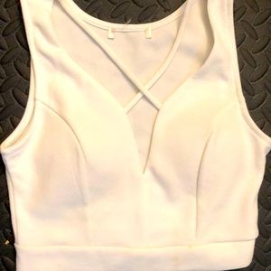 White crop shirt